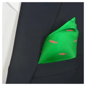 Trout Pocket Square - Bright Green