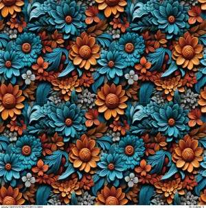 3D Floral 5 Printed Vinyl Sheet/Wrap