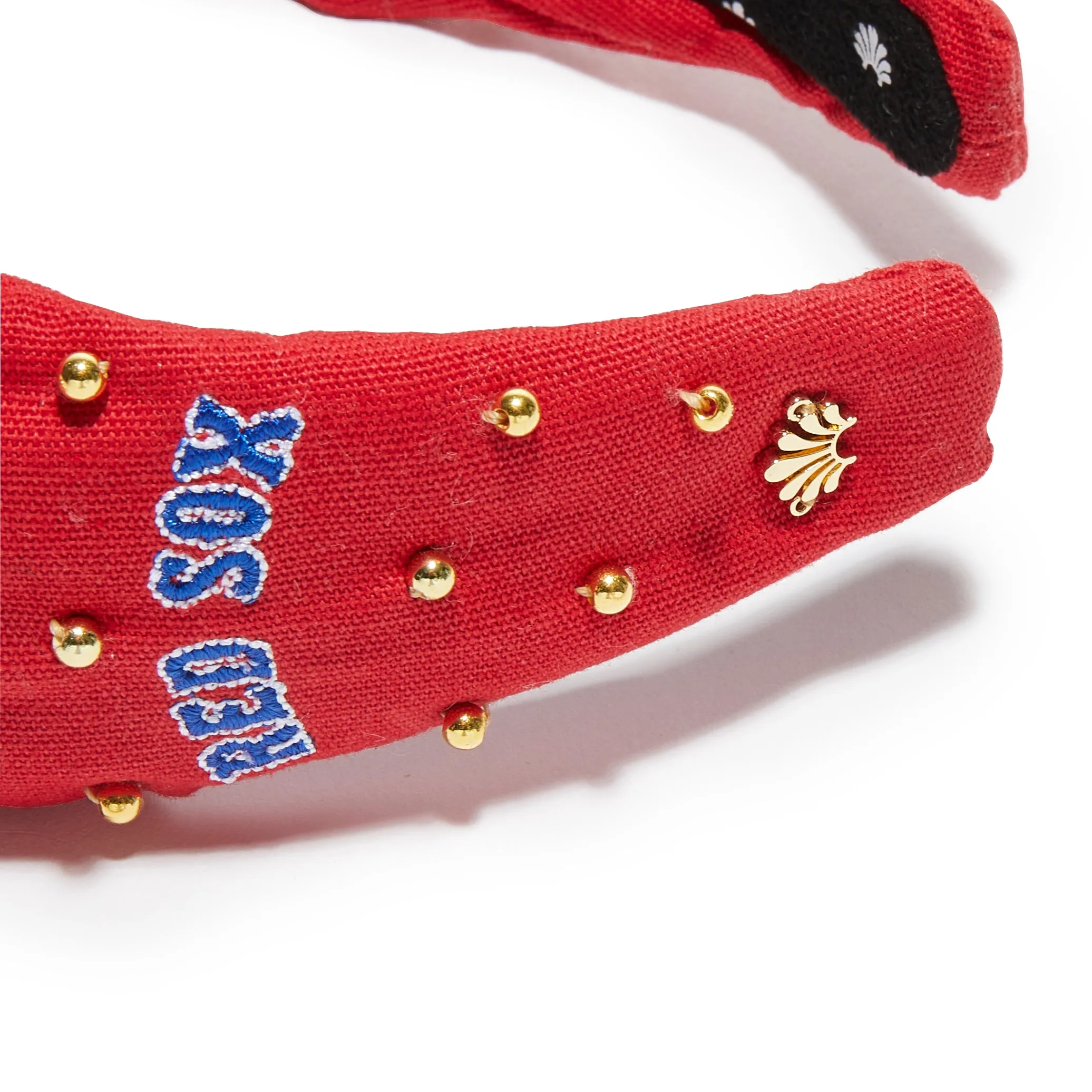 BOSTON RED SOX LELE SADOUGHI / MLB RED EMBELLISHED KNOTTED HEADBAND