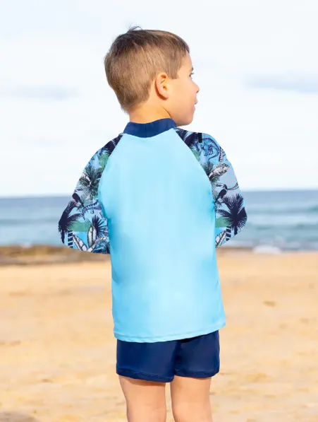 Boy's Urban Jungle Long-Sleeved Rashvest Set