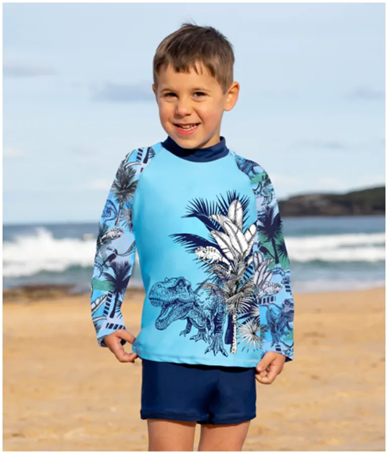 Boy's Urban Jungle Long-Sleeved Rashvest Set