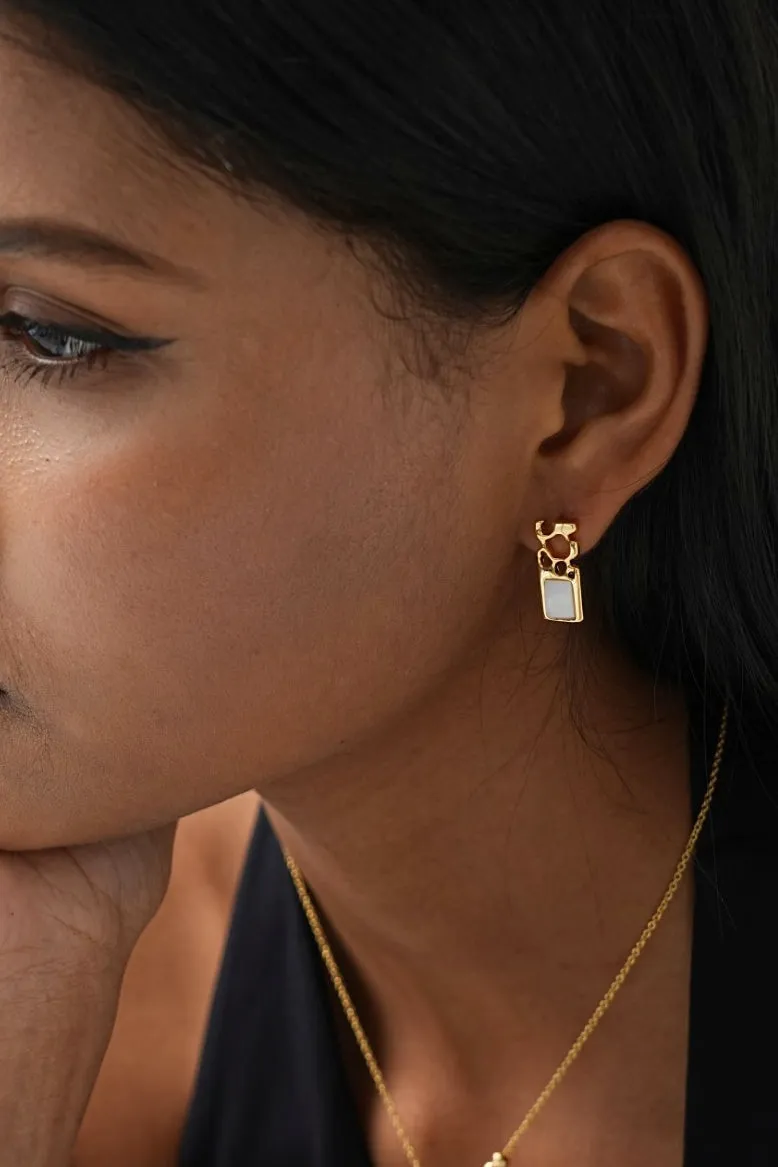 Carys White Stud Earrings