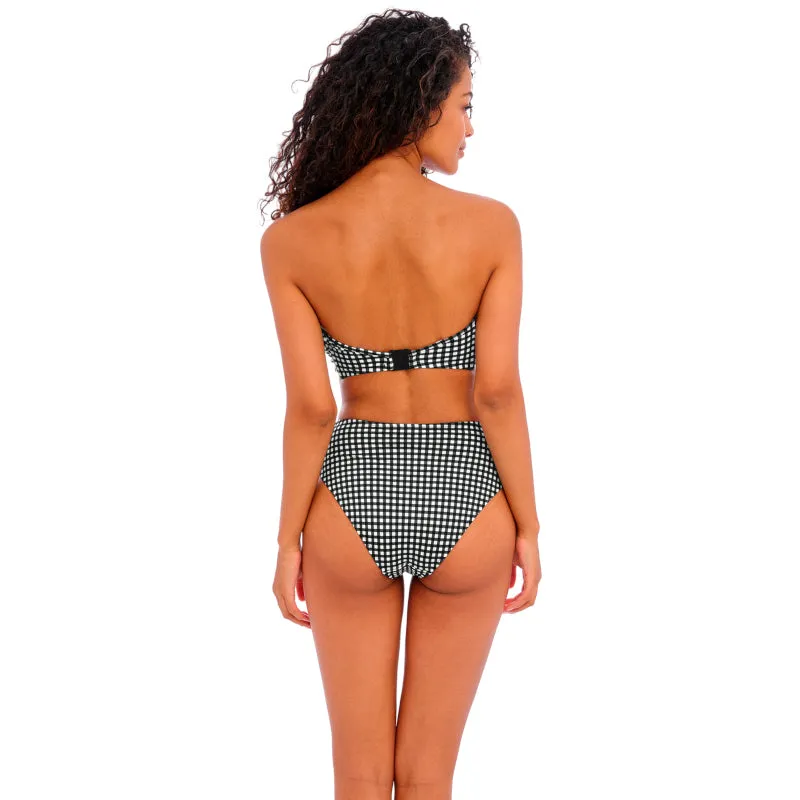 Check In High Waist Bikini Brief Black White - Freya Swim