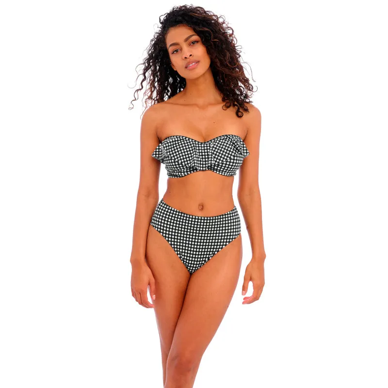 Check In High Waist Bikini Brief Black White - Freya Swim