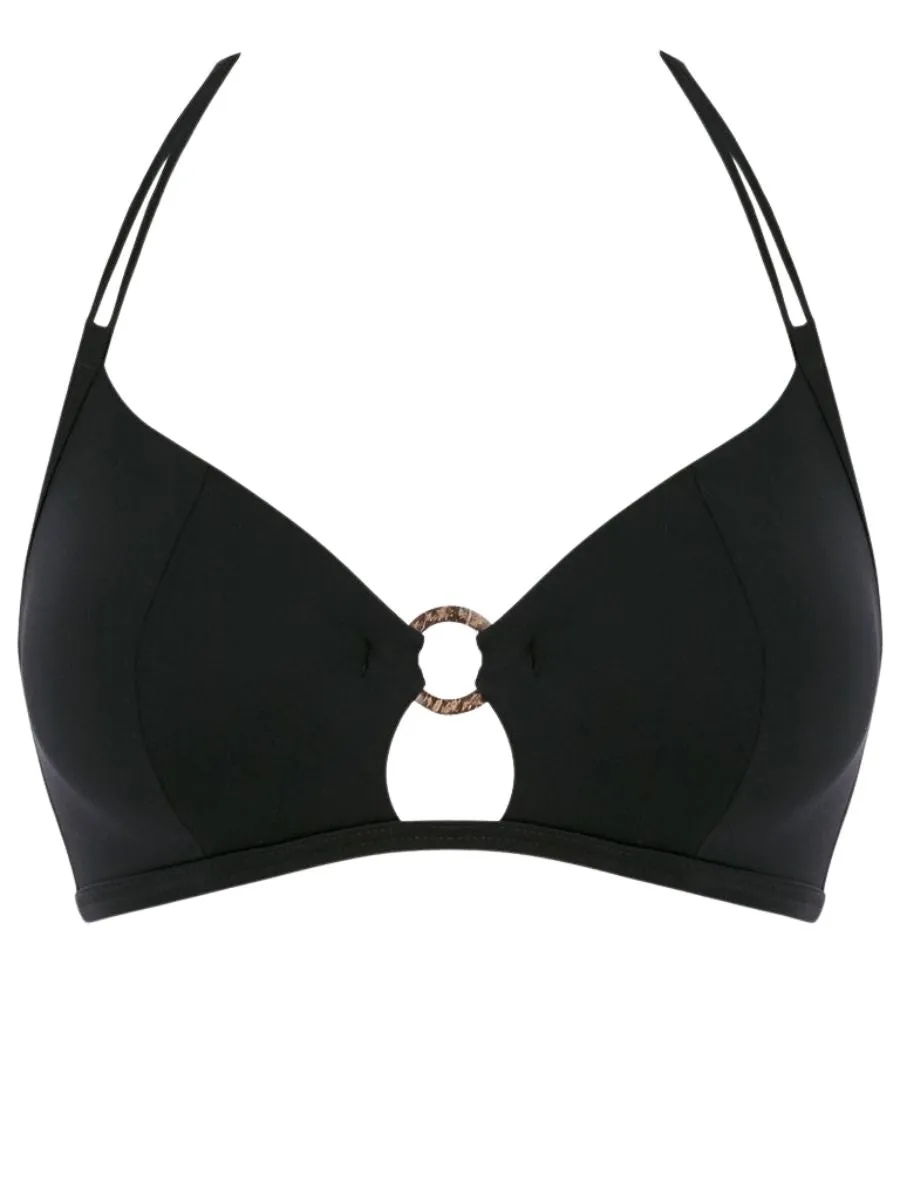 Coco Wave Triangle Bikini Top - Black