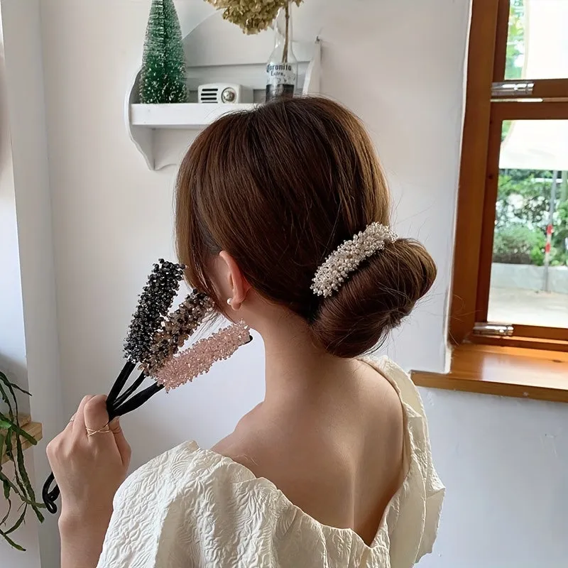 Crystal Rhinestone Bun Maker  Stylish Hair Buns Made Easy