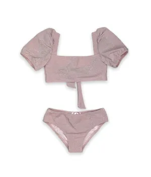 Daisy Lurex Powder Pink Two Piece Bikini