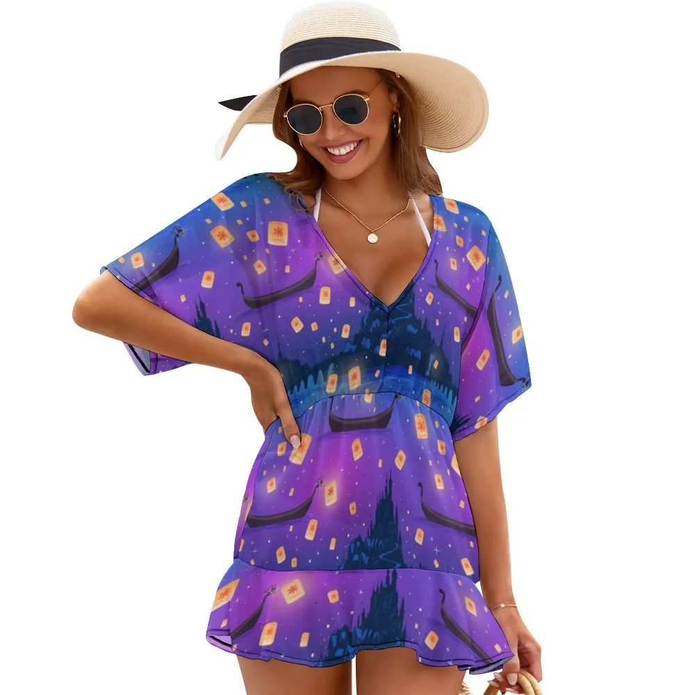 Disney Tangled Rapunzel Floating Lanterns Women's Swimsuit Coverup