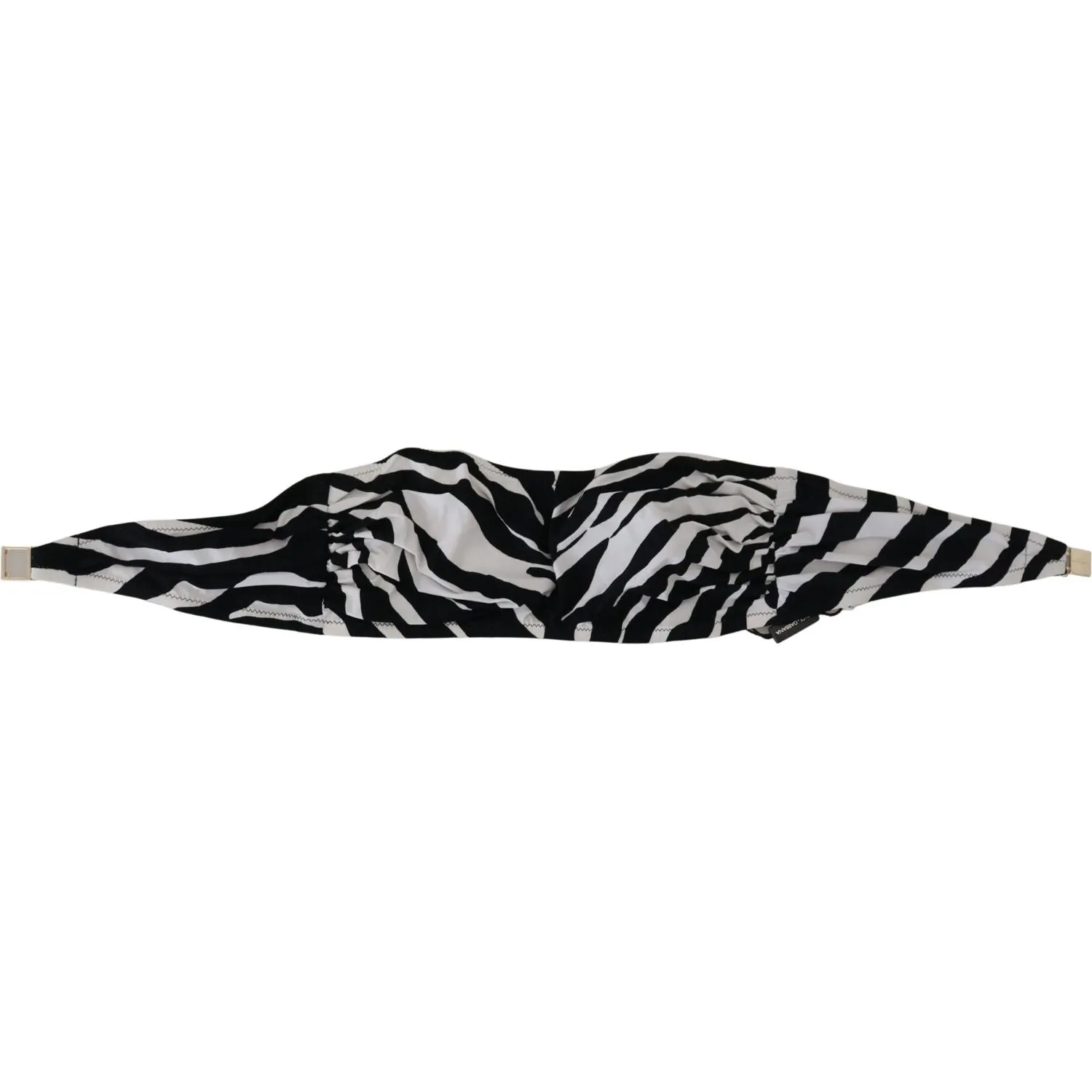 Dolce & Gabbana Black White Zebra Bandeau Swimwear Bikini Top