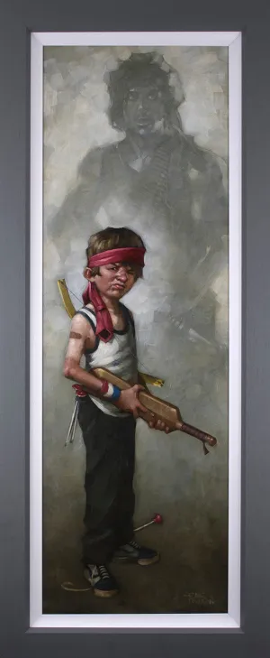 Don't Push It Rambo Hand Embellished Canvas by Craig Davison