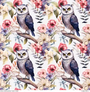 Floral Owl 2 Printed Vinyl Sheet/Wrap