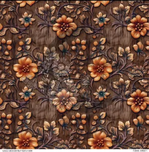 Floral Wood 1 Printed Vinyl Sheet/Wrap