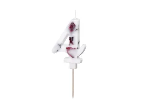 Flower Petal Number 4 Birthday Candle