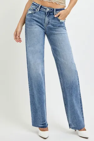 Full Size High Rise Straight Leg Jeans with Pockets