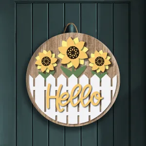 Hello Yellow Flowers Front Door Decor