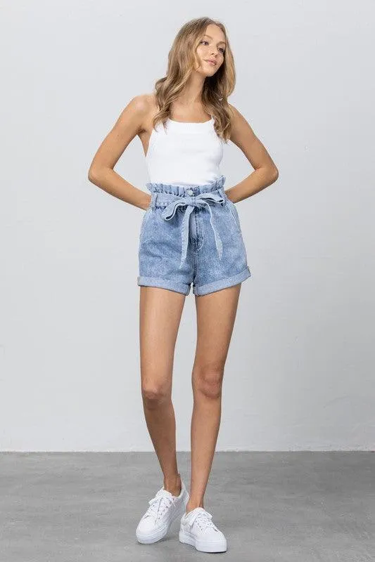 HIGH WAISTED PAPER BAG SHORTS