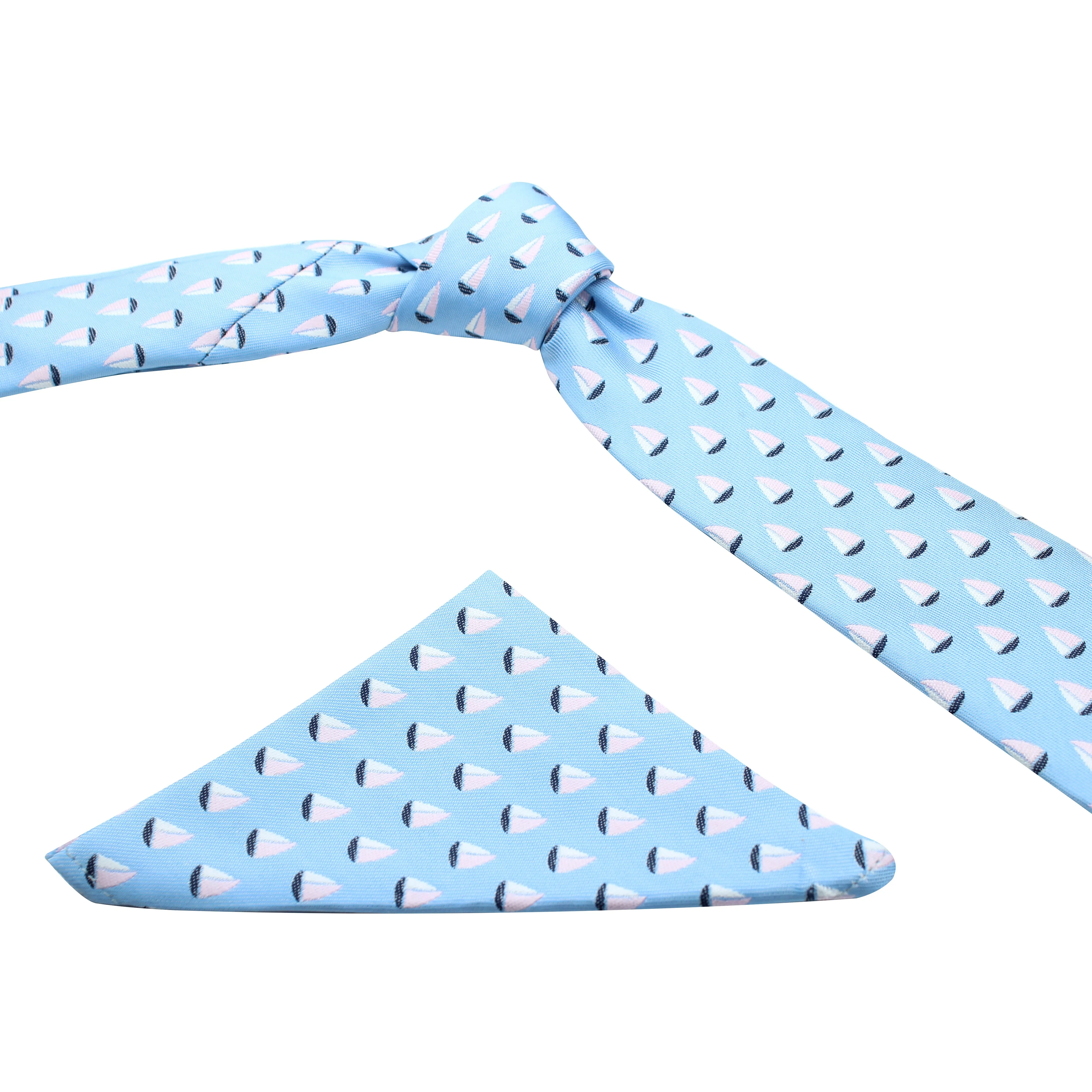 Kovove Cyan Abstract Necktie and Pocket Square Gift Box