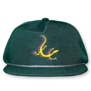 Lizard Rope Hat / Emerald Ripstop Nylon with Buttercup Lizard