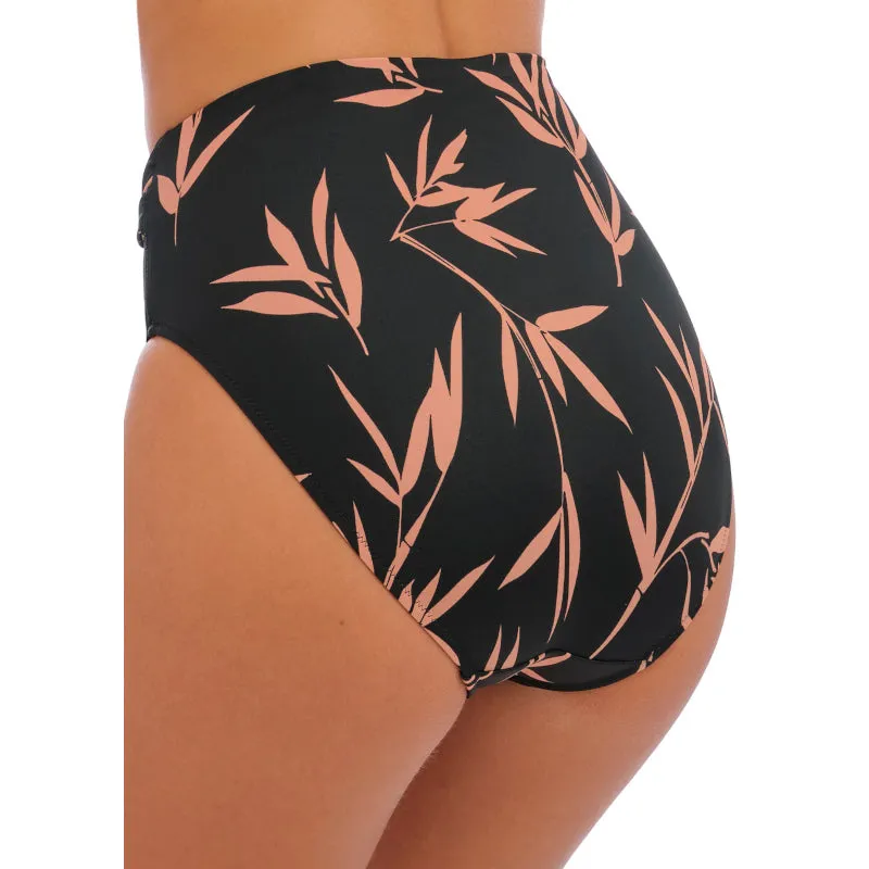 Luna Bay High Waist Bikini Brief Lacquered Black - Fantasie Swim