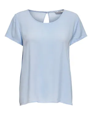 Only ONLROSA TOP Womens Light Blue Short Sleeve TShirt