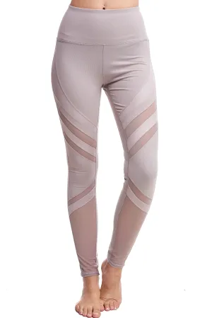 OXYGEN DIAGONAL-MESH LEGGINGS | MOCHA