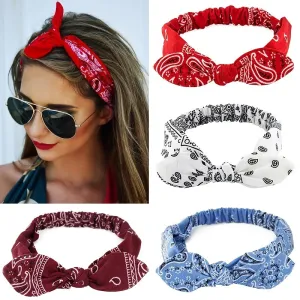 Paisley Boho Headband Vintage Bowknot Hair Accessory