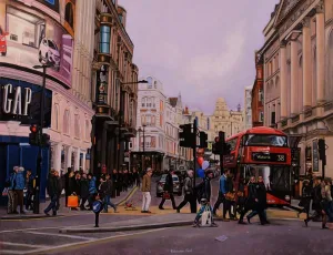 Piccadilly Now Hand Embellished Canvas by Daniel Robinson Ford