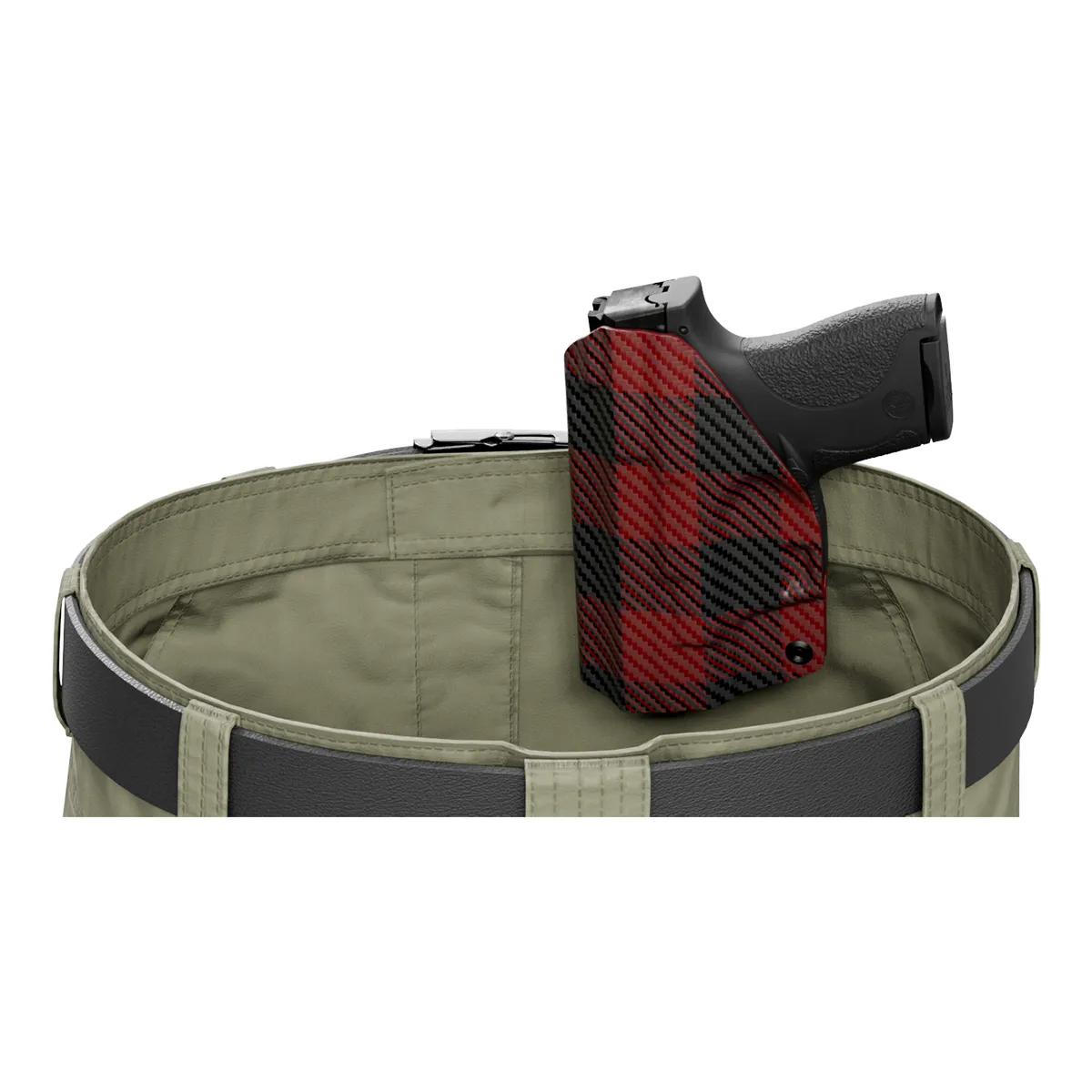 Red Plaid Custom Printed Holster - IWB Kydex Holster