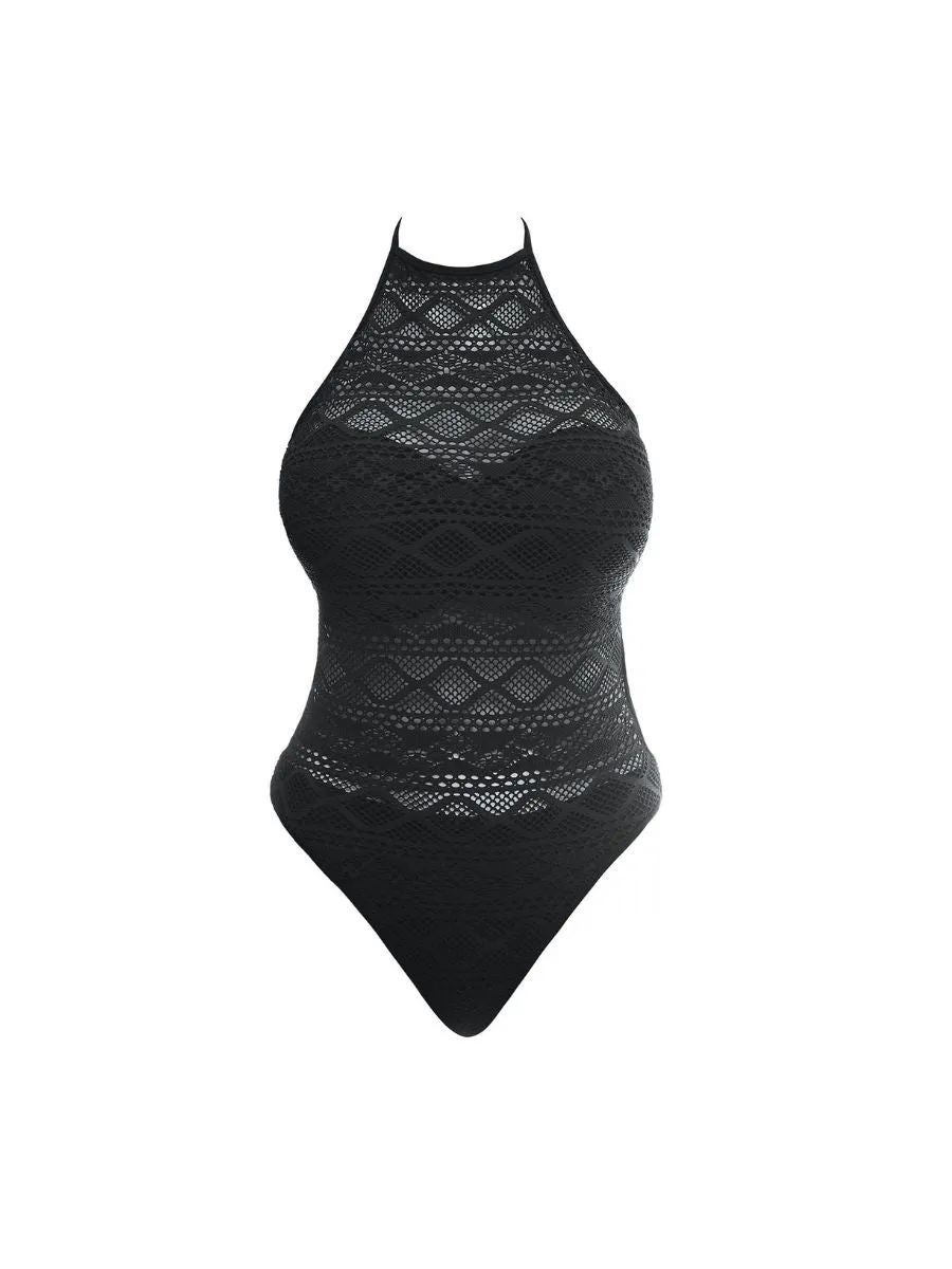 Sundance High Neck Swimsuit - Black