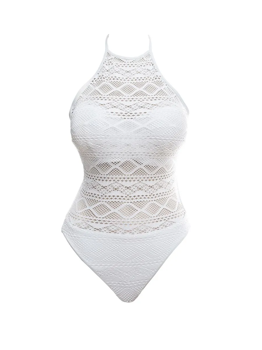 Sundance High Neck Swimsuit - White