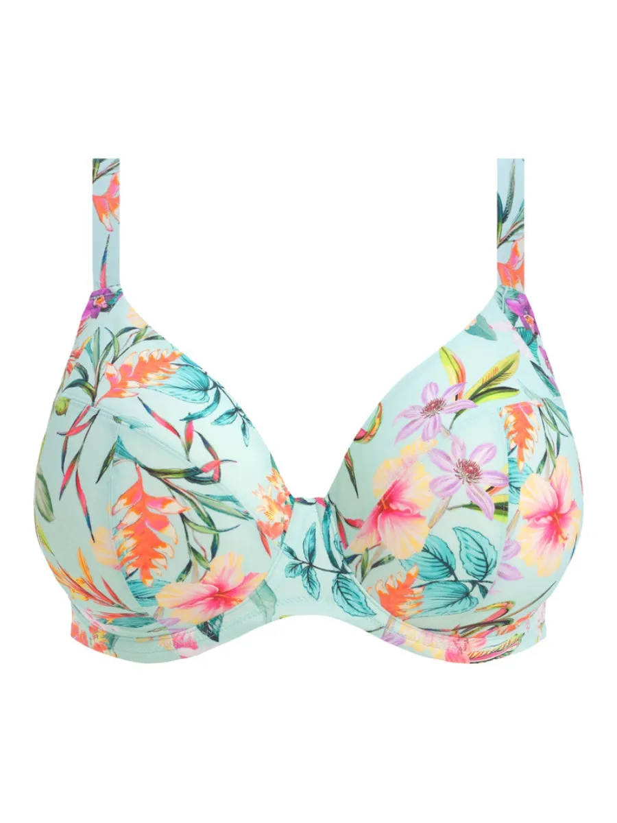 Sunshine Cove Plunge Bikini Top - Aqua