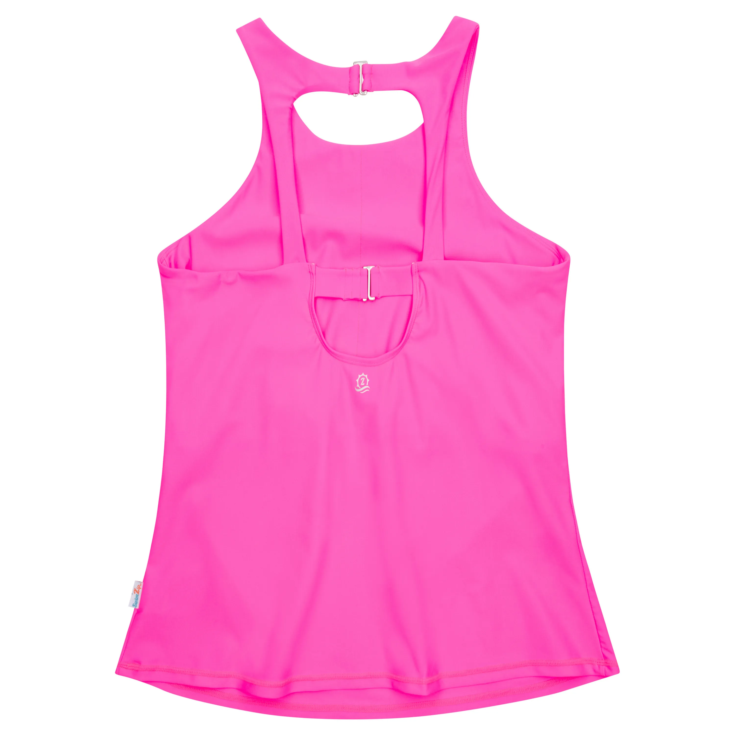 Women’s High Neck Fitted Tankini Top | “Neon Pink”